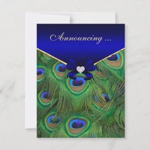 Anúncio de Engajamento Pavão Azul Real
