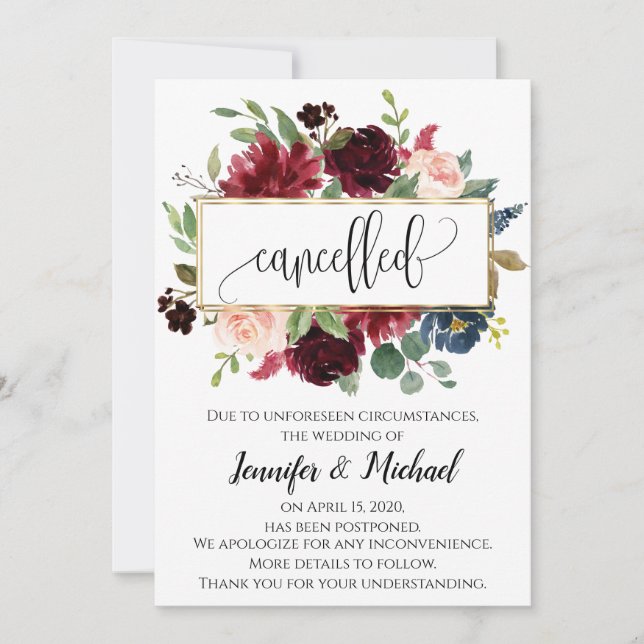 Anúncio de Evento Floral Adiado Cancelado (Frente)