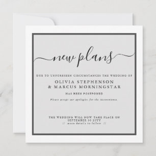 Anúncio de eventos adiado moderno Novos planos