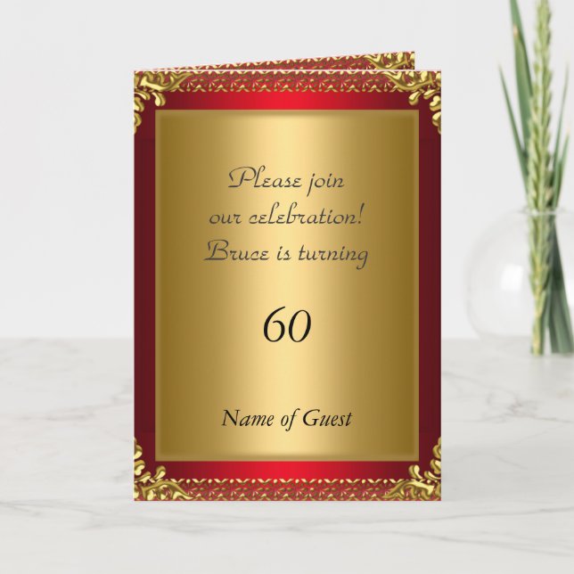 Anúncio de Festa de Aniversário Vermelho Real (Frente)