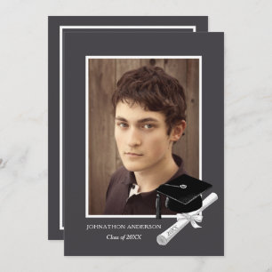 Anúncio de Festa de formatura da Cinza moderna