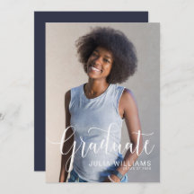 Anúncio de Festa de formatura de Foto Cursiva e Bo