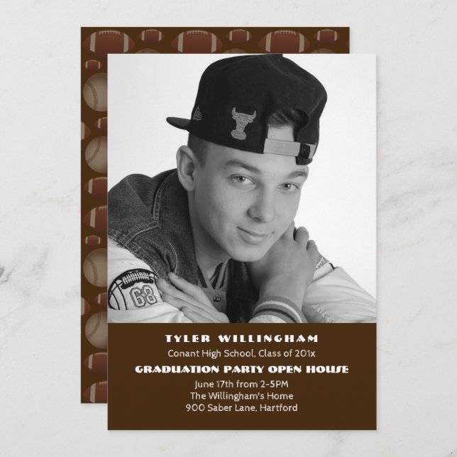 Anúncio de Festa de formatura de Foto de Futebol (Frente/Verso)