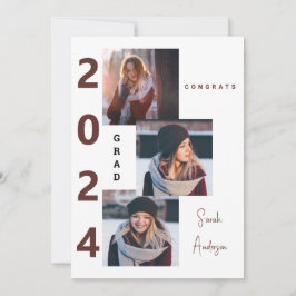 Anúncio de Formando de Colagem de Foto em Borgonha