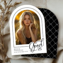 Anúncio de Formando de Foto Branca Moderna Preta 2