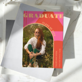 Anúncio de Formando de Foto Cor-de-Rosa e Laranja