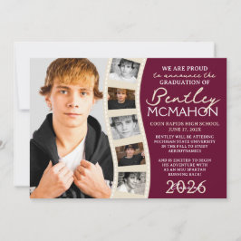 Anúncio de Formando de Foto de Burgundy e Cream