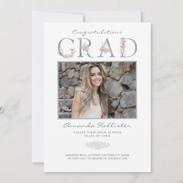 Anúncio de Formando de Foto em Alfabeto Floral (Frente)