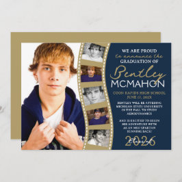 Anúncio de Formando de Foto em marinho e Bronze