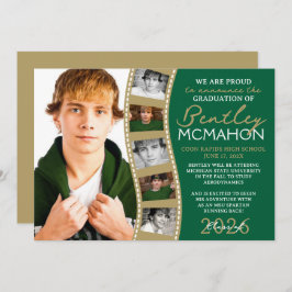 Anúncio de Formando de Foto em Verde e Bronze