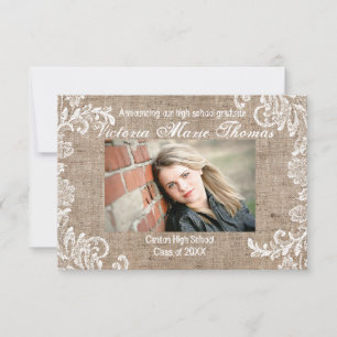 Anúncio de Formatura 3x5 Burlap & Lace