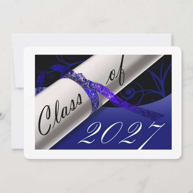 Anúncio de Formatura Azul e Branco (Frente)