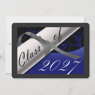 Anúncio de Formatura Azul e Prata