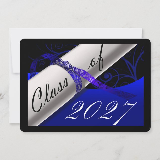 Anúncio de Formatura Azul e Preto (Frente)