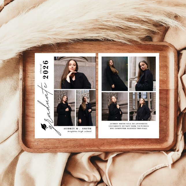 Anúncio de Formatura com 7 Fotos em Roteiro Modern (Criador carregado)