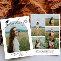 Anúncio de Formatura com Arco Boho Moderno 6 Fotos
