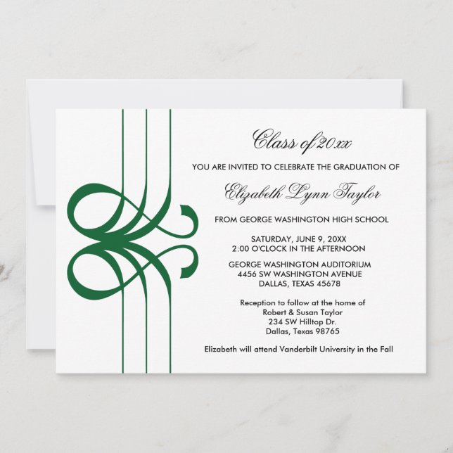 Anúncio de Formatura com Borda de Pergaminho Verde (Frente)