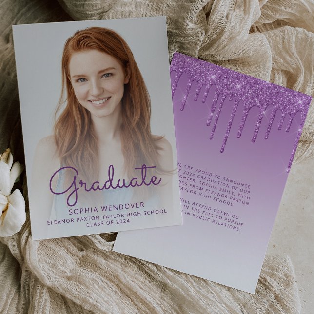Anúncio de Formatura com Brilho Roxo de 2026 (Criador carregado)
