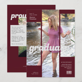 Anúncio de Formatura com Capa de Revista Moderna
