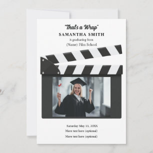 Anúncio de Formatura com Clapboard de Filme