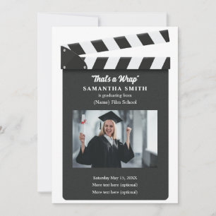 Anúncio de Formatura com Clapboard de Filme