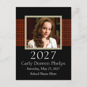 Anúncio de Formatura com Foto 2027 Preto Vermelho 