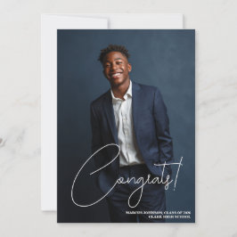 Anúncio de Formatura com Foto Azul Simples 2026