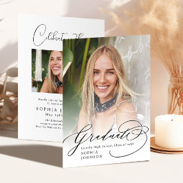 Anúncio de Formatura com Foto de Caligrafia Modern