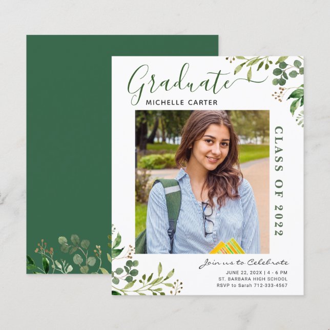 Anúncio de Formatura com Foto de Eucalipto (Frente/Verso)