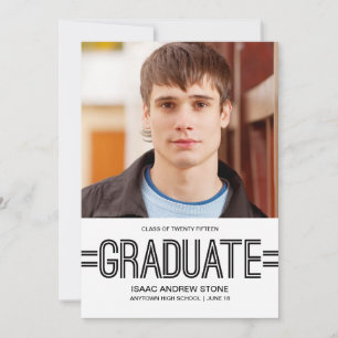 Anúncio de Formatura com Foto de Graduado Elegante
