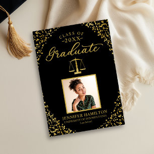 Anúncio de Formatura com Foto de Graduado em Direi
