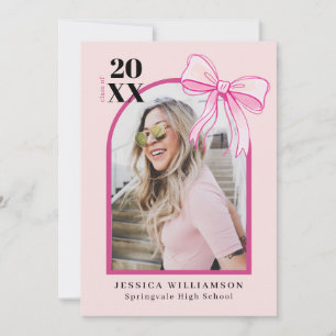 Anúncio de Formatura com Foto de Laço Rosa de Coqu