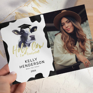 Anúncio de Formatura com Foto Divertida de Vaca Sa