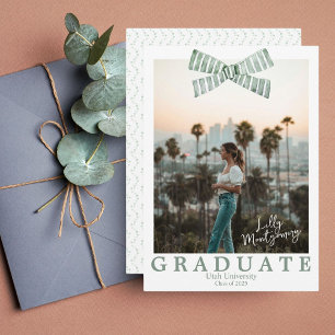 Anúncio de Formatura com Foto e Laço Verde Coquett
