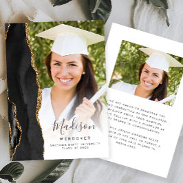 Anúncio de Formatura com Foto em Ágata Preto e Dou