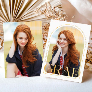 Anúncio de Formatura com Foto em Dourado Moderno