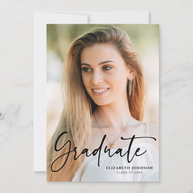 Anúncio de Formatura com Foto em Letra de Forma Mo (Frente)
