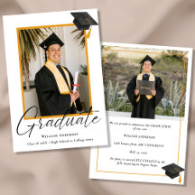 Anúncio de Formatura com Foto em Moderno Script Ma