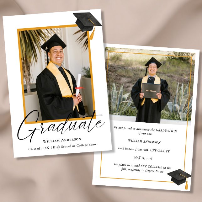 Anúncio de Formatura com Foto em Moderno Script Ma (Criador carregado)