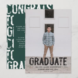 Anúncio de formatura com foto moderna e esverdeada