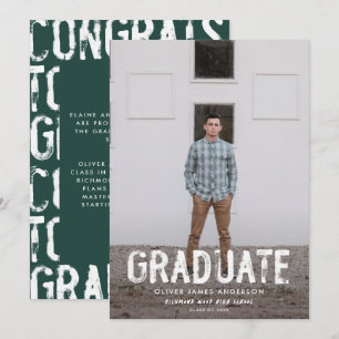 Anúncio de formatura com foto moderna e esverdeada