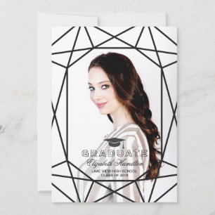 Anúncio de Formatura com Foto Preto e Branco Gem