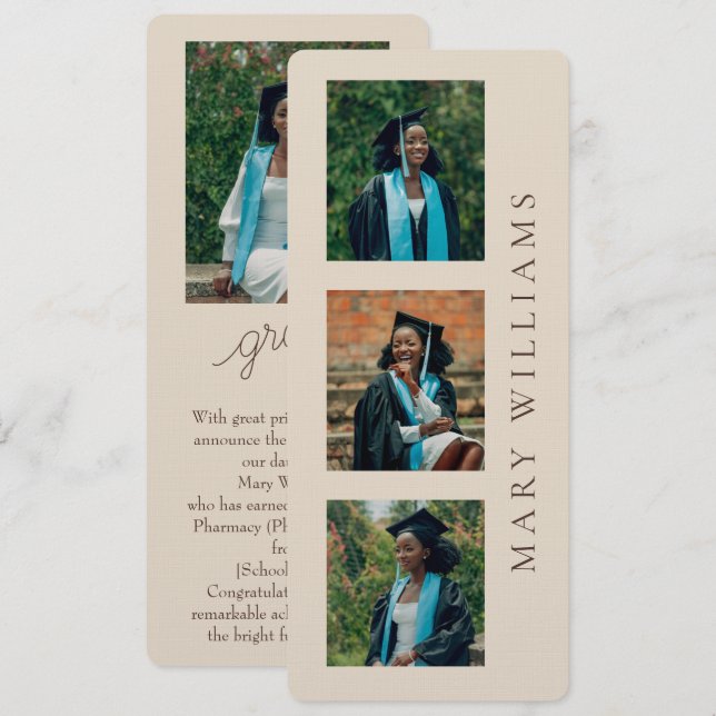 Anúncio de Formatura com Fotos e Texto Personalizá (Frente/Verso)