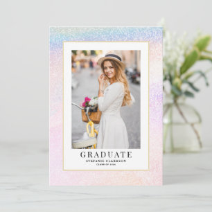 Anúncio de Formatura com Glitter Holográfico Arco-
