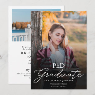 Anúncio de Formatura com Grau de PhD em Script Fot