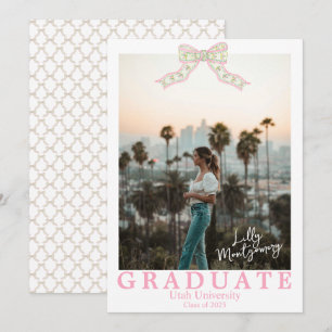 Anúncio de Formatura com Laço Coquette Chinoiserie