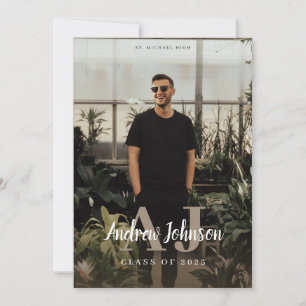 Anúncio de Formatura com Monograma de Inicial para