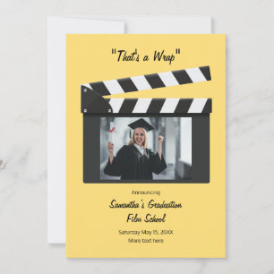 Anúncio de Formatura com Quadro de Clapboard de Fi