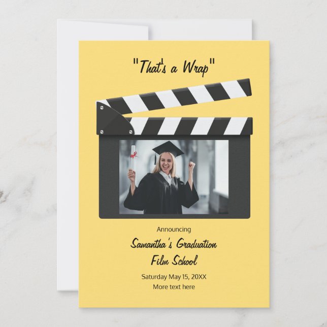 Anúncio de Formatura com Quadro de Clapboard de Fi (Frente)