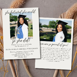Anúncio de Formatura com Script de Foto Off White